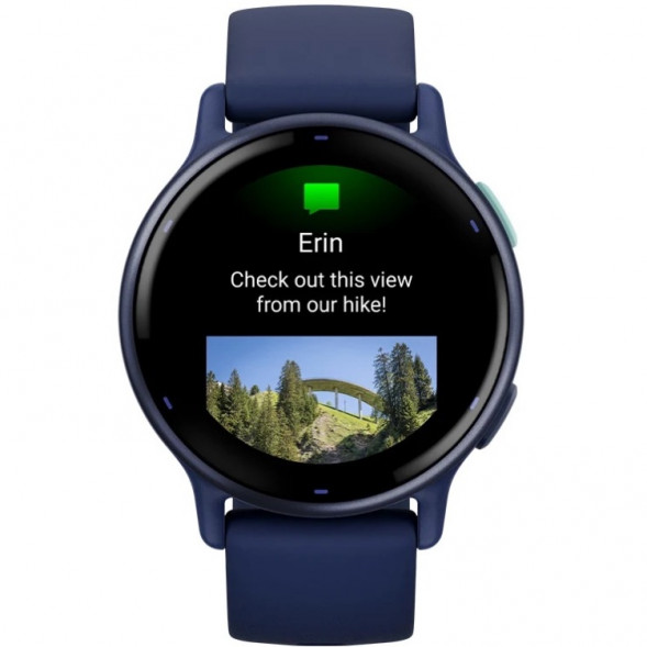 Умные часы Garmin Vivoactive 5, синие с металлически-синим безелем и силиконовым ремешком 010-02862-12 в Череповце