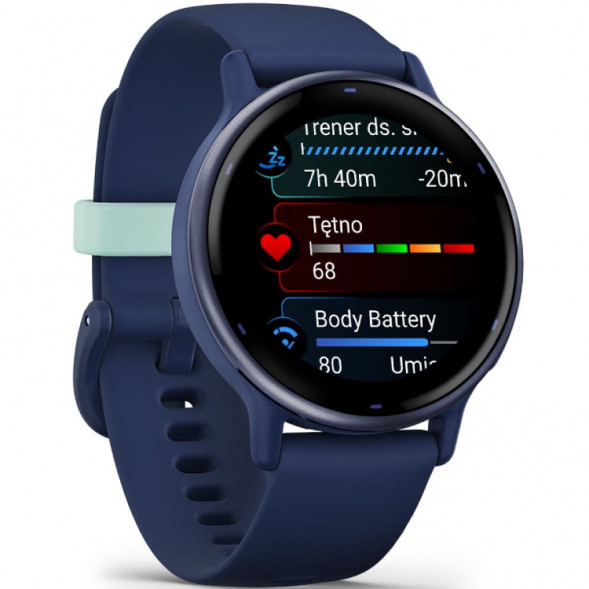 Умные часы Garmin Vivoactive 5, синие с металлически-синим безелем и силиконовым ремешком 010-02862-12 в Череповце