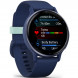 Умные часы Garmin Vivoactive 5, синие с металлически-синим безелем и силиконовым ремешком 010-02862-12 в Череповце