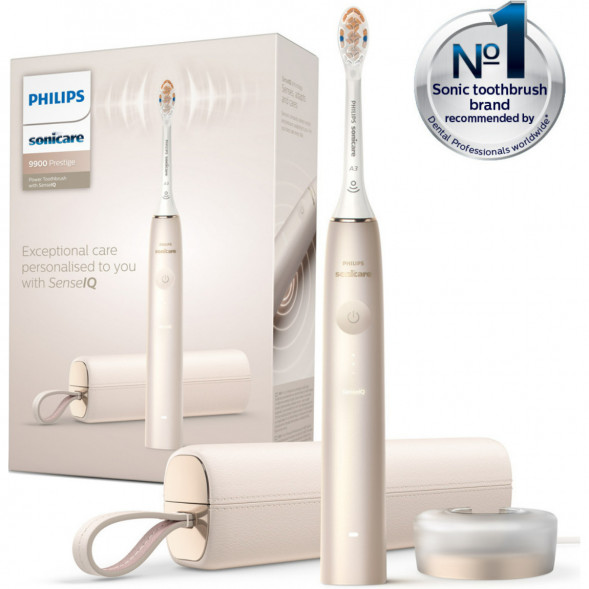Звуковая зубная щетка Philips Sonicare 9900 Prestige HX9992, золотистое шампанское в Череповце