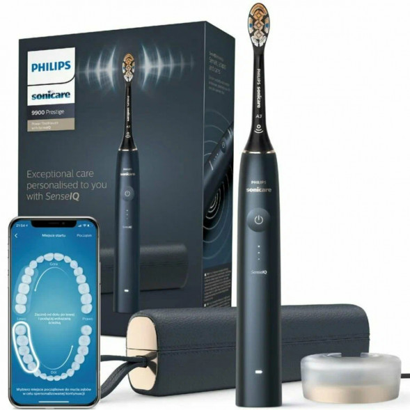 Звуковая зубная щетка Philips Sonicare 9900 Prestige HX9992, темно-синий в Череповце