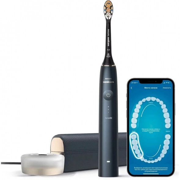 Звуковая зубная щетка Philips Sonicare 9900 Prestige HX9992, темно-синий в Череповце