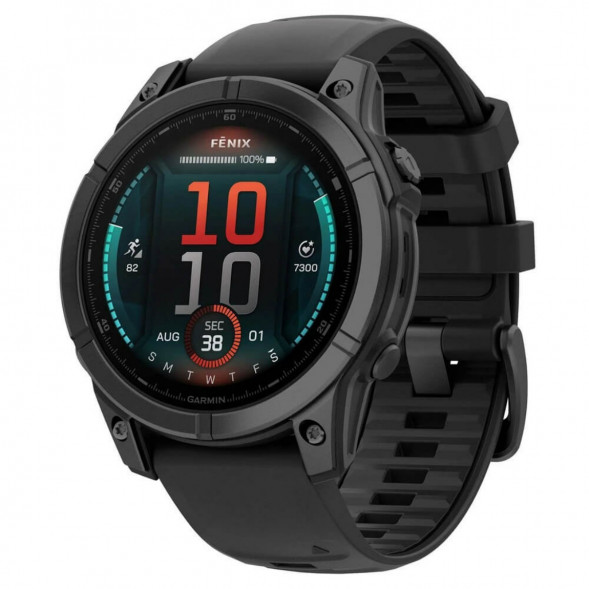Умные часы Garmin Fenix E 47мм Amoled Slate Grey Steel с чёрным силиконовым ремешком 010-03025-01 в Череповце