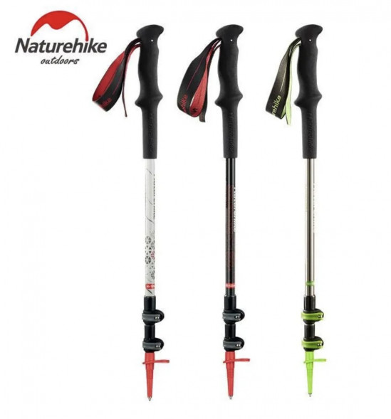 Треккинговая палка Naturehike 135 см, 1 шт., белый/красный в Череповце