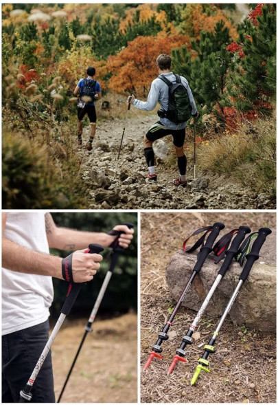 Треккинговая палка Naturehike 135 см, 1 шт., белый/красный в Череповце