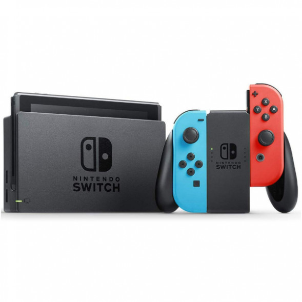 Игровая приставка Nintendo Switch rev.2 32 ГБ, красный/синий в Череповце