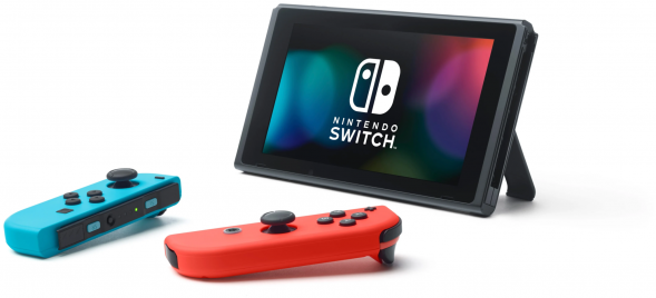 Игровая приставка Nintendo Switch rev.2 32 ГБ, красный/синий в Череповце