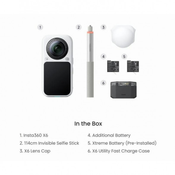 Экшн-камера Insta360 X6 Essentials Bundle, White в Череповце