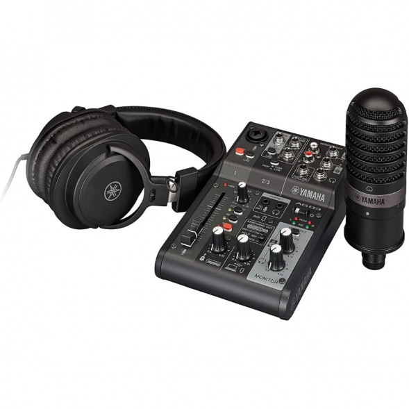 Микшер для стриминга Yamaha AG03MK2 LSPK Live Stream Black с аксессуарами в Череповце