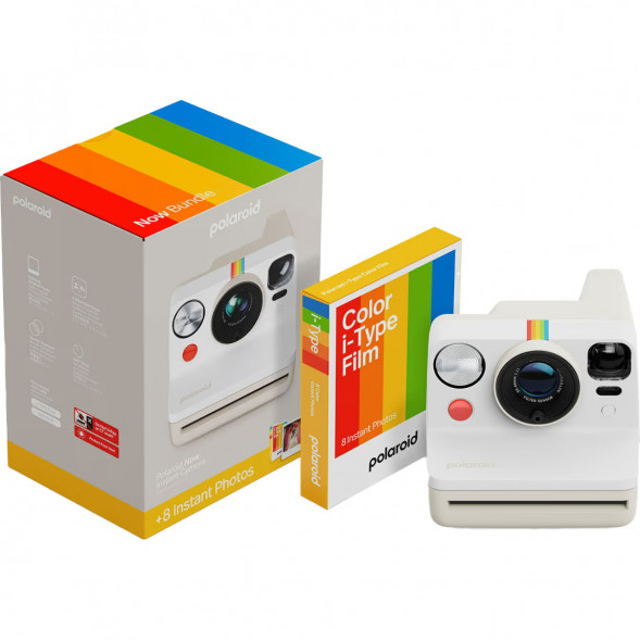 Фотоаппарат моментальной печати Polaroid Now Generation 3 + 8 цветных картриджей, белый в Череповце