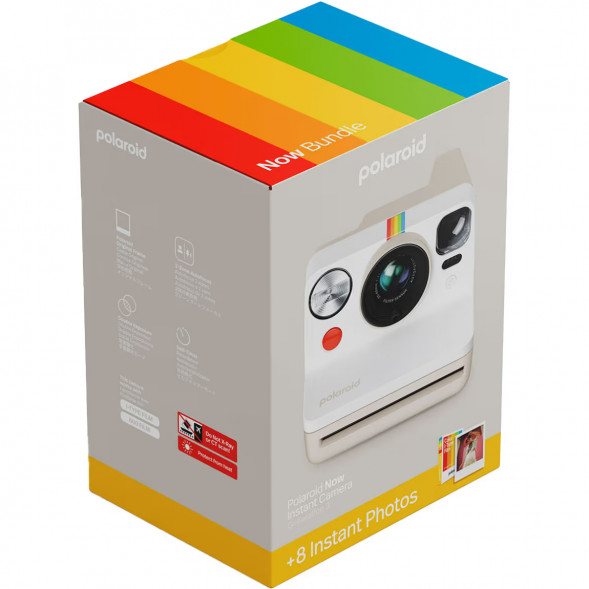 Фотоаппарат моментальной печати Polaroid Now Generation 3 + 8 цветных картриджей, белый в Череповце