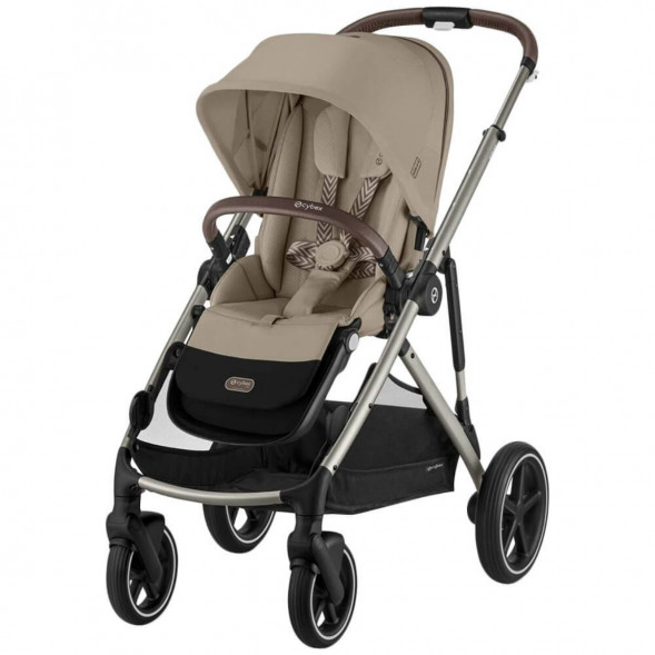 Детская коляска Cybex Gazelle S TPE Almond Beige с корзиной и дождевиком в Череповце