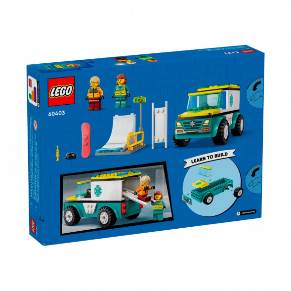 Конструктор LEGO City 60403 Скорая помощь и сноубордист в Череповце