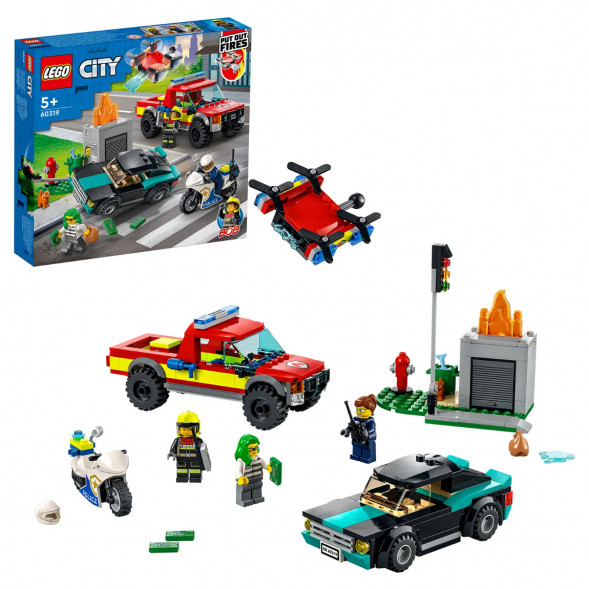 Конструктор LEGO City Fire 60319 Пожарная бригада и полицейская погоня в Череповце