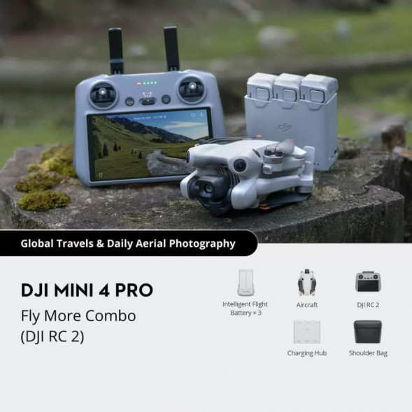 Квадрокоптер DJI Mini 4 Pro Fly More Combo (DJI RC 2) в Череповце