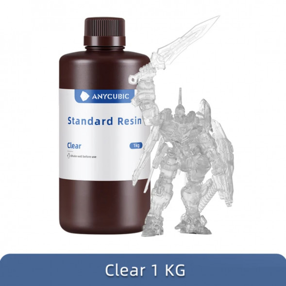 Фотополимерная смола Anycubic Standard Resin для 3D принтера Прозрачная (Clear), 1 кг в Череповце